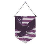 Banner in tessuto da appendere a forma di cuore viola con asta telescopica per porta d'ingresso banner per feste e decorazioni per interni, feste all'aperto