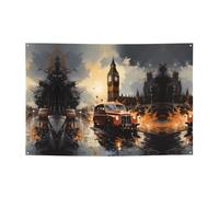 Banner London Color Taxi Party 119,4 x 180,3 cm, adatto per Halloween, Natale, feste, riunioni e altri banner per le vacanze