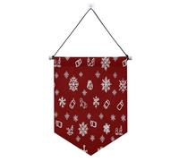 Banner natalizi rossi e bianchi da appendere con asta telescopica divertente banner esterno patio arredamento per interni, feste all'aperto banderine para fiestas