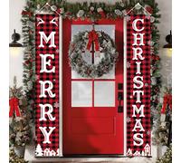 Banner Natalizio per Porta 2 Pezzi Oxford Fabric Rosse Fuori Porta Natalizio