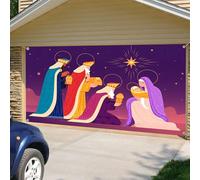 Banner natalizio per porta del garage con Babbo Natale, claus e camion, decorazione natalizia per il garage, grande decorazione natalizia per esterni