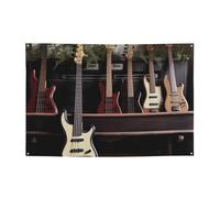Banner Party Decor Happy Birthday Banner personalizzato con occhielli in ottone Chitarra Basso Strumenti Musicali Banner Party Sfondo Yard Banner Cartello Sfondo per Interni ed Esterni Decorazioni 119
