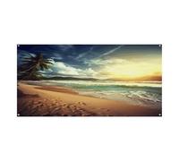 Banner per attività festival, stampa tramonto sulla spiaggia, durevole, decorazione colorata per feste, eventi aziendali e occasioni speciali