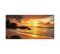 Banner per attività festival, stampa tropicale spiaggia costiera tramonto banner per feste durevole, decorazione colorata per feste, eventi aziendali e occasioni speciali
