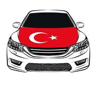 Banner Per Cofano Repubblica Di Turchia, Tessuto Slip-On Lavabile Super Elastico Resistente Alle Intemperie, Banner Non Adesivo 3,5X5 Ft Adatto Alla Maggior Parte Delle Auto Stampate