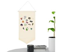 Banner per display smaltato - Poster portaoggetti in tessuto, organizer per spille smaltate | Banner per display da parete a spille, display a pin decorativi per la camera da letto per bambini, S