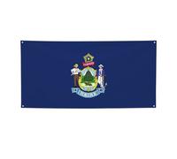 Banner per feste con stampa della bandiera dello stato del Maine, striscione per tutti gli eventi, bandiere luminose per compleanno, Ringraziamento e altro ancora