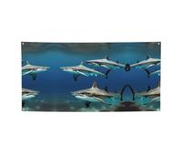 Banner per feste con stampa di squali martello, striscione per tutti gli eventi, bandiere luminose per compleanno, Ringraziamento e molto altro ancora