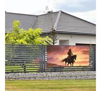 Banner per feste di benvenuto Banner festivo Cowboy West Wall Hanging Banner Bandiera Foto Fotografia Fondali con 4 fori Portico Cartello Porta Banner Copertura Decorazione Forniture per feste Medio