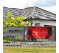 Banner per feste di benvenuto Banner festivo Fragola rossa da appendere alla parete banner bandiera foto fotografia fondali con 4 fori portico segno porta banner copertura decorazione forniture per