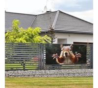 Banner per feste di benvenuto Banner festivo scoiattolo divertente animale appeso alla parete banner bandiera foto fotografia fondali con 4 fori portico segno porta banner copertura decorazione