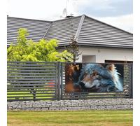 Banner per feste di benvenuto Banner vacanze foglie autunnali e un lupo da appendere alla parete banner bandiera foto fondali fotografici con 4 fori portico segno porta banner copertura decorazione