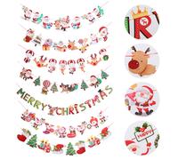 Banner per feste di Natale a 7 pezzi vari stendardi decorativi di carta in stile