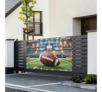 Banner per feste Sfondo personalizzato Decorazione da parete Segni Campo da football americano e palla Grandi Banner in vinile resistente Decorazione di buon compleanno da appendere alla parete per