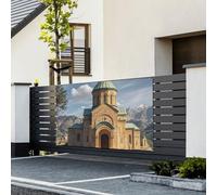 Banner per feste Sfondo personalizzato Decorazione da parete Segni Chiesa armena Grandi Banner in vinile resistente Decorazione di buon compleanno da appendere alla parete per la decorazione del