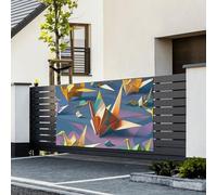 Banner per feste Sfondo personalizzato Decorazione da parete Segni Origami Gru di carta Grandi Banner in vinile resistente Decorazione di buon compleanno Appeso alla parete per la decorazione del