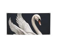 Banner per interni ed esterni Banner personalizzati con cigno bianco banner per feste Segni riutilizzabili cartello vuoto 300D poliestere decorazione banner per la decorazione del partito