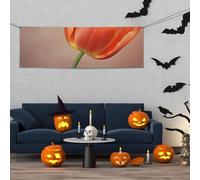 Banner per interni ed esterni banner personalizzati fiori arancioni banner per feste cartello riutilizzabile cartello vuoto 300D poliestere decorazione banner per la decorazione del partito