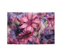 Banner per interni ed esterni banner personalizzati fiori viola banner per feste cartelli riutilizzabili cartello vuoto 300D poliestere decorazione banner per la decorazione del partito