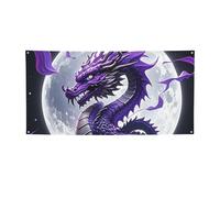 Banner per interni ed esterni cartello personalizzato drago viola luna banner luna segni per feste riutilizzabile cartello vuoto 300D poliestere decorazione banner per decorazione festa