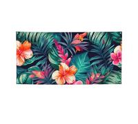 Banner per interni ed esterni cartello personalizzato foglie floreali tropicali striscioni per feste Segni riutilizzabili cartello vuoto 300D poliestere decorazione banner per la decorazione del