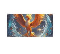 Banner per interni ed esterni cartello personalizzato fuoco e acqua fenice banner cartelli per feste riutilizzabile cartello vuoto 300D poliestere decorazione banner per decorazione festa