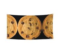 Banner per interni ed esterni con stampa di biscotti al cioccolato, cartello decorativo con 4 occhielli in metallo, creatore di atmosfera festiva