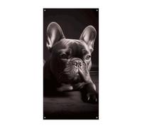 Banner per porta bulldog francese, 90 x 180 cm, striscioni per feste, cartello di benvenuto stagionale, decorazione verticale per porta, portico, ingresso, giardino, decorazione