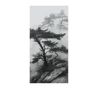 Banner per porta con albero di pino di montagna nebbioso di benvenuto primavera estate copertura per porta da appendere bandiera portico segno per porta d'ingresso decorazioni stagionali per interni