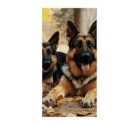 Banner per porta con cane pastore tedesco, 90 x 180 cm, striscione per feste, cartello di benvenuto stagionale, decorazione verticale da appendere per portico, ingresso, giardino, decorazione