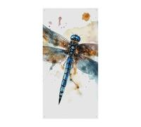 Banner per porta con libellula ad acquerello, 90 x 180 cm, striscioni per feste, cartello di benvenuto stagionale, decorazione verticale da appendere per portico, ingresso, giardino, decorazione