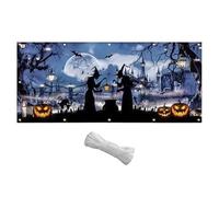 Banner per porta garage Halloween - Banner gotici streghe di Halloween decorazione da parete zucche | Festa per la casa con corda sospesa, decorazione stagionale