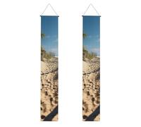 Banner per portico a tema spiaggia per porta d'ingresso bandiera da appendere per vacanze stagionali portico segno di benvenuto banner per interni ed esterni decorazioni di laurea classe del 2025