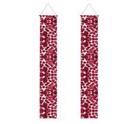 Banner per portico autunnale con stampa di petali di rosa rossi, striscioni in poliestere, uso interno ed esterno, facile da appendere riutilizzabile