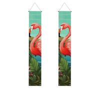 Banner per portico con fenicottero tropicale per porta d'ingresso bandiera da appendere per vacanze stagionali portico segno di benvenuto per interni ed esterni decorazioni di laurea classe del 2025