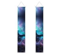 Banner per portico con stampa grafica 3D con universo spaziale, striscione per esterni, decorazioni del Ringraziamento, per tutte le celebrazioni
