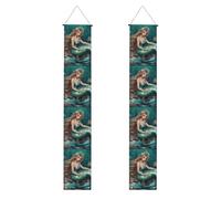 Banner per portico con stampa sirena fiaba per il Ringraziamento,Banner per interni per porta d'ingresso,Per tutte le celebrazioni