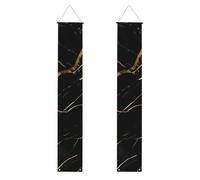 Banner per portico con texture in marmo nero e oro per porta d'ingresso bandiera da appendere per vacanze stagionali portico segno di benvenuto per interni ed esterni decorazioni di laurea classe del