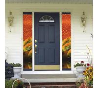 Banner per portico da appendere alla porta, banner per portico estivo di benvenuto buon compleanno portico segno foto sfondo banner per feste motivo alimentare divertente segni per porta d'ingresso