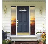 Banner per portico da appendere alla porta, banner per portico estivo di benvenuto buon compleanno portico segno foto sfondo banner per feste tramonto spiaggia porta anteriore segni per feste