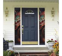 Banner per portico da appendere alla porta, banner per portico estivo di benvenuto buon compleanno portico segno foto sfondo festa banner drago cinese porta d'ingresso segni per feste decorazioni