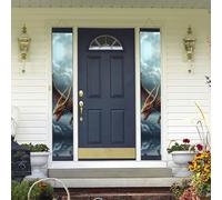 Banner per portico da appendere alla porta, banner per portico estivo di benvenuto buon compleanno portico segno foto sfondo festa banner drago volante porta d'ingresso segni per feste decorazioni