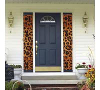 Banner per portico da appendere alla porta, banner per portico estivo di benvenuto buon compleanno portico segno foto sfondo festa banner leopardo porta d'ingresso segni per feste decorazioni interne