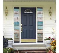 Banner per portico da appendere alla porta, banner per portico estivo di benvenuto buon compleanno portico segno foto sfondo banner per feste vecchio colore blu tavola di legno segni per porte