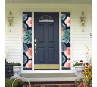 Banner per portico da appendere alla porta, banner per portico estivo di benvenuto buon compleanno portico segno foto sfondo banner per feste acquerello modello monstera segni per porta d'ingresso per