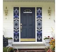 Banner per portico da appendere alla porta, banner per portico estivo di benvenuto buon compleanno portico segno foto sfondo banner per feste rettangolare mandala porta d'ingresso segni per feste