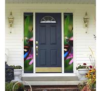 Banner per portico da appendere alla porta, colorato farfalla benvenuto estate portico banner buon compleanno portico segno foto sfondo festa banner porta d'ingresso segni per feste decorazioni