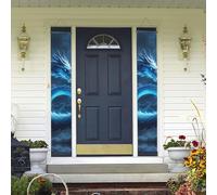 Banner per portico da appendere alla porta, drago cinese benvenuto estate portico banner buon compleanno portico segno foto sfondo festa banner porta d'ingresso segni per feste decorazioni interne