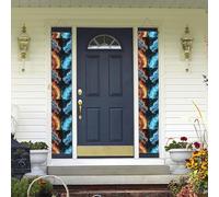 Banner per portico da appendere alla porta, drago di ghiaccio e fuoco benvenuto estivo portico banner buon compleanno portico segno foto sfondo festa banner porta anteriore segni per feste decorazioni