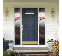 Banner per portico da appendere alla porta, grigio freddo baseball benvenuto estate portico banner buon compleanno portico segno foto sfondo festa banner porta d'ingresso segni per feste decorazioni